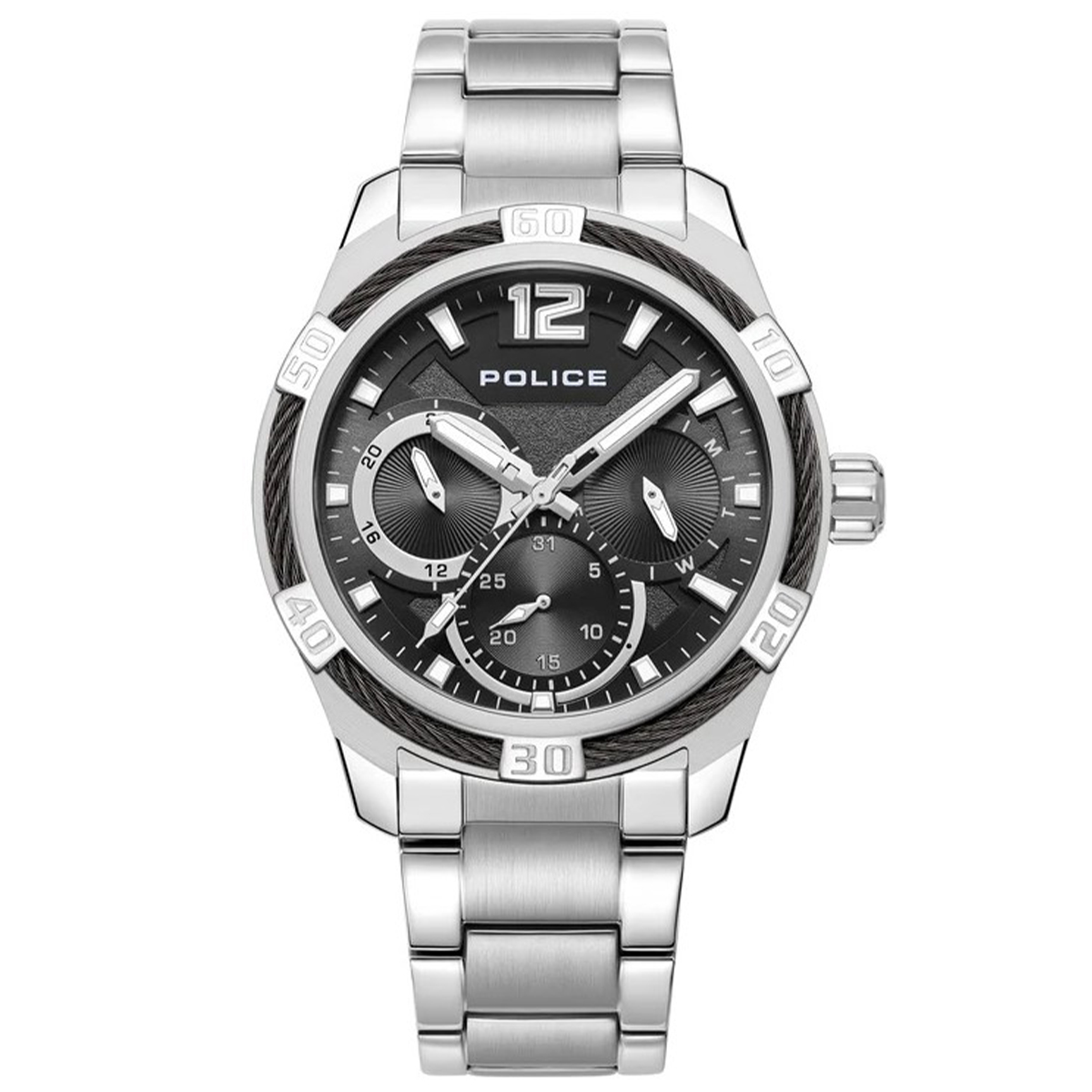 MONTRE POLICE HOMME M.FONCTION ACIER